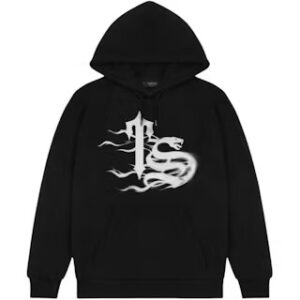 Trapstar T’s Flame Print Hoodie – Black
